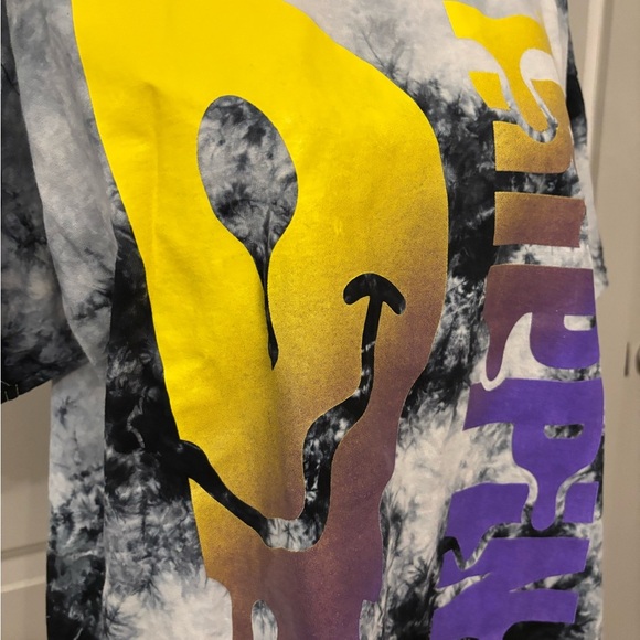 Trippy psychedelic black tie-dye basic tee size XL - Picture 4 of 10